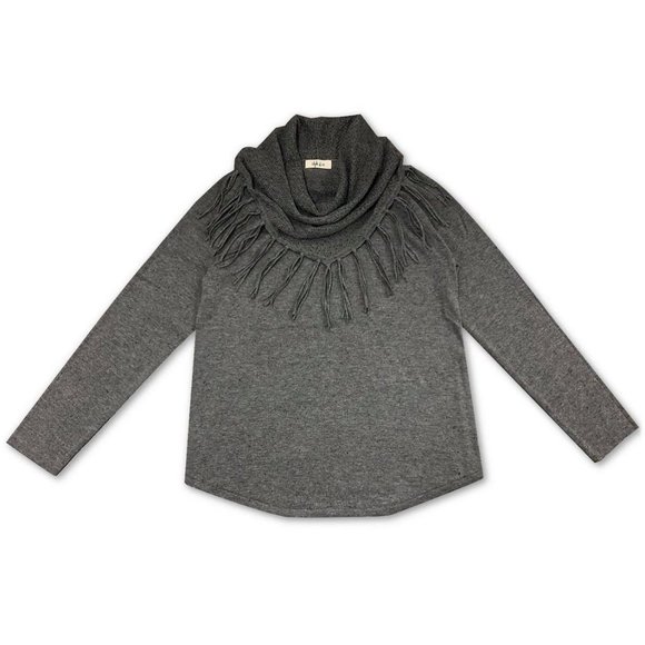 Style & Co. Sweaters - Style & Co Fringe Cowl-Neck Sweater